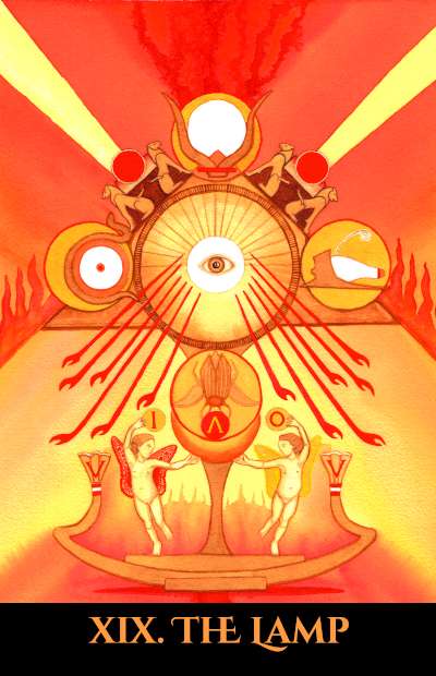 The Sun tarot card from Pharos Tarot a Thoth based tarot